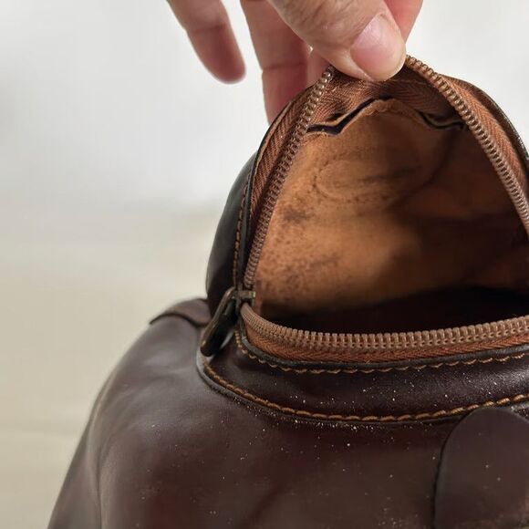 Robe di Firenze Leather Backpack Brown Italy Drawstring Flap Vintage Small main image 11